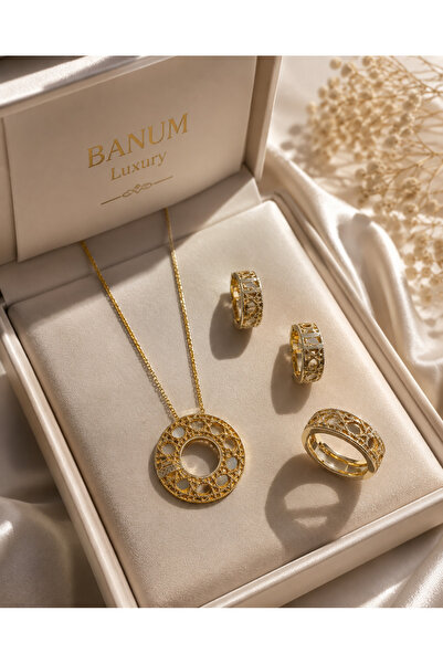 Banum Luxury Modern Yenı Tasarım Altın Renklı Harika 3lü Set