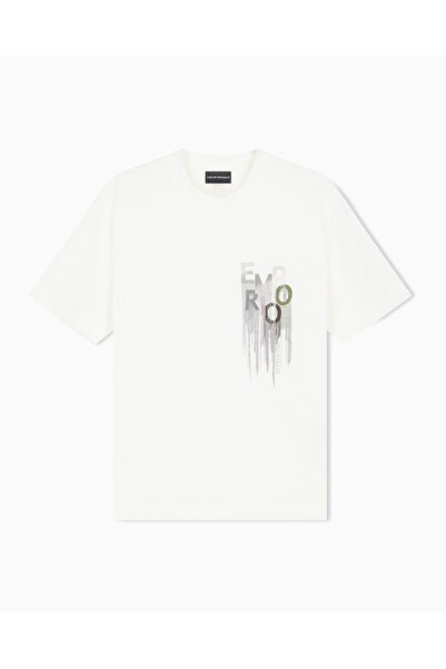 Emporio Armani Men's Regular Fit Logo Embroidered Short Sleeve Cotton Thick F...