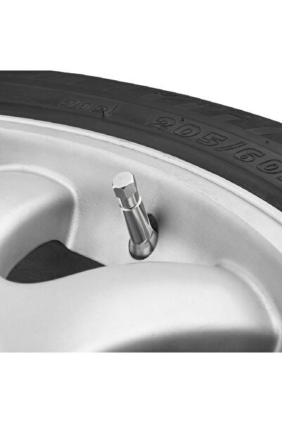 Avex Set de 4 supape metalice cromate cu capace hexagonale