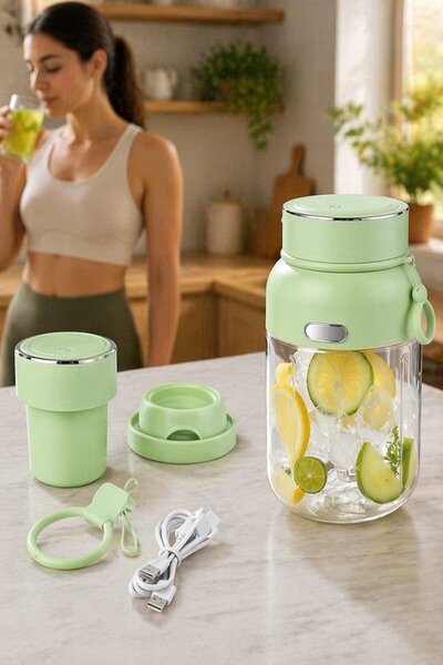 Generic 1 Stainless Steel Cordless Portable Blender Rechargeable Smoothie Sha...