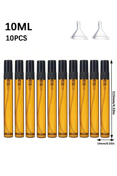 Choice3 Glass 10pcs 10ml 10pcs Mini Amber Glass Perfume Spray Bottles, Portab...