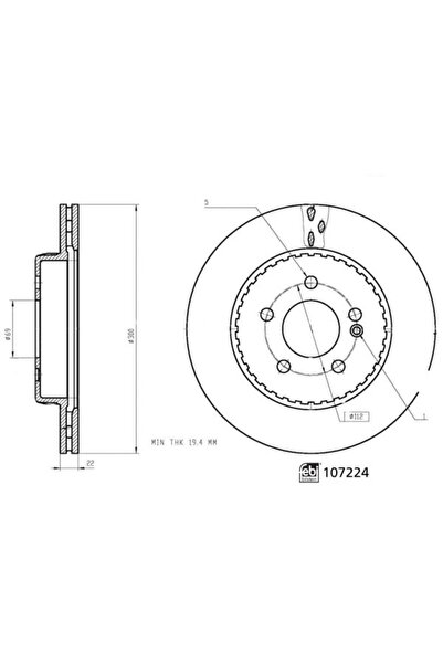 FEBI BILSTEIN Set 2 Discuri Frână Spate Dreapta/Stânga Mercedes C (a205) C (c...