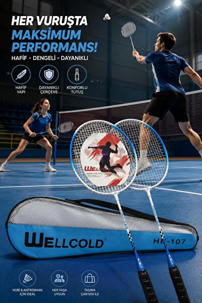 WELLCOLD 2 bucăți rachetă profesională de badminton cu geantă de badminton de...