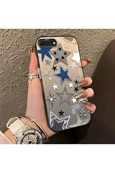 SLIMFELT iPhone 7 Plus/8 Plus Uyumlu Sade Yıldız Baskılı Kılıf, İnce Yumuşak ...
