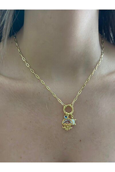 BYYEŞO Jellyfish Charm Steel Necklace