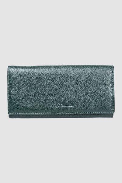 cossroll Women's Wallet made of Genuine Leather with flap, green