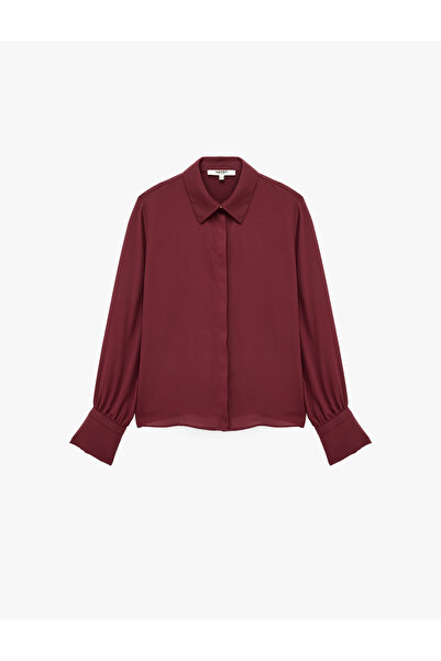 Koton Crepe Fabric Buttoned Classic Collar Long Sleeve Shirt