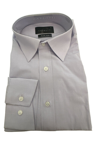 OEM Camasa barbati SLIM FIT, cu maneca scurta, Lila, bumbac-poliester S (37-38)