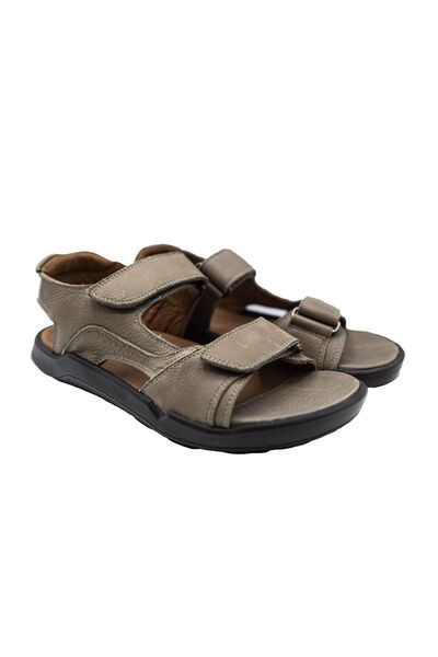 Adrada Men's Sandals, ADR 68506 DEEP SEA GRAFITE, Leather, Gray, Size 44