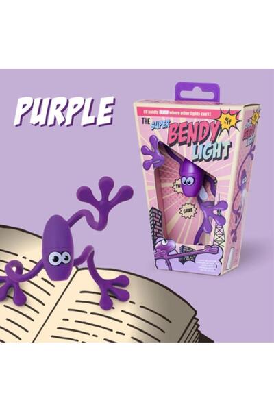 İF Lampa flexibila pentru carte Super Bendy, violet, 0x9x20cm, set baterii
