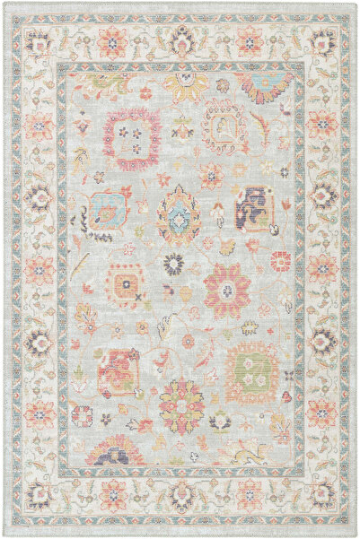 Cool Halı Happy Açık Gri Krem Vintage Halı Kaymaz Taban Bohem Pastel Eskitme ...
