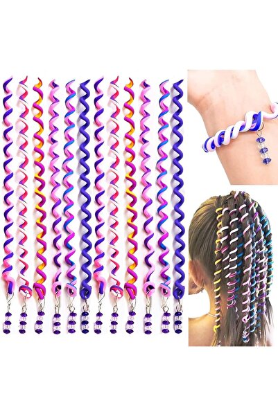 SHEKER HOME Accessories 2 Adet Renkli Spiral Saç Sarma Aksesuarı Kız Çocuk ve...