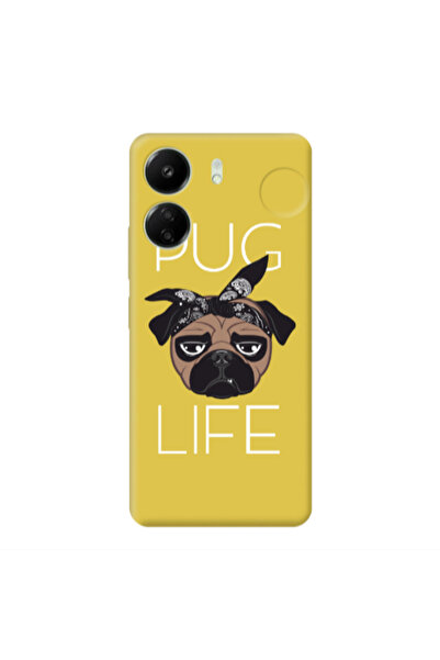 Other Xiaomi Redmi 13C Pug Life Yellow Colored Silicone TPU Θήκη