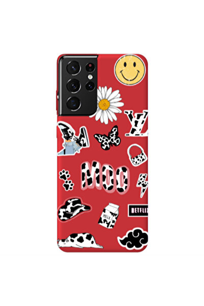 Other Samsung S21 Ultra Find Yourself 6 Red Colored Silicone TPU Θήκη