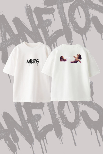 Anetos Megan Thee Stallion_6 Design Printed Oversize Crew Neck T-Shirt White