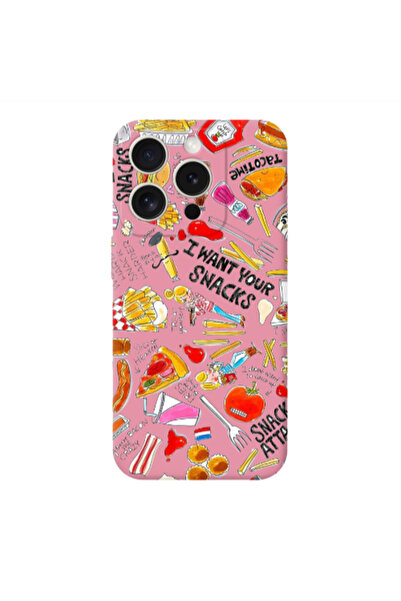 Other Apple iPhone 15 Pro Snack attack Pink Colored Silicone TPU Θήκη