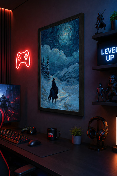 Charmbi RDR 2 Temalı 30x42 Siyah Ahşap Çerçeveli Koleksiyon Posteri Premium D...