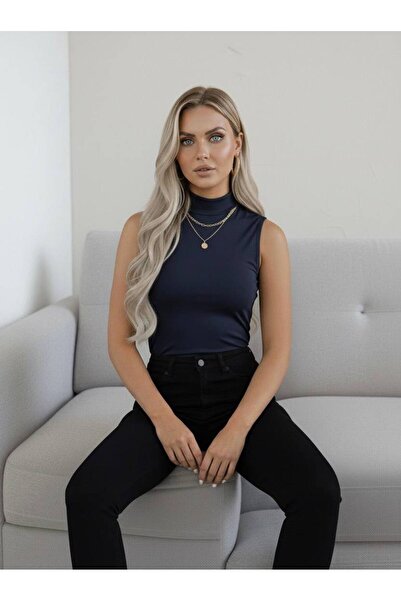 hashtag Kadın Sıfır Kol Kolsuz Body VİSKON Boğazlı Body