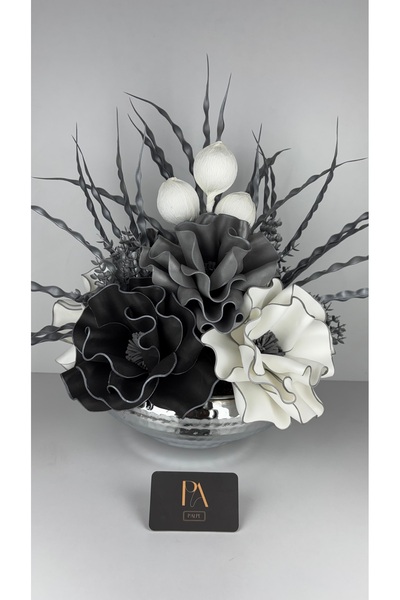 Palpe Elegant Silver Vase Eva Artificial Flower Arrangement for Sweetheart Li...