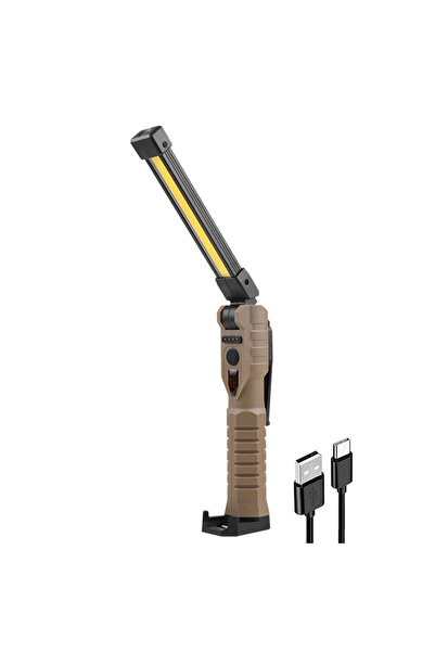YBOSHOP Lampă de lucru LED reîncărcabilă, pliabilă 180°, magnetică, 450 lm, U...