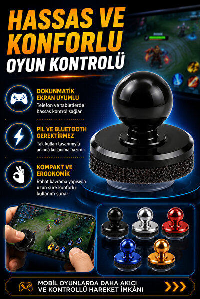 Hane Dostu Mini Telefon ve Tablet Joystick Oyun Kumandası Dokunmatik Ekran Uy...