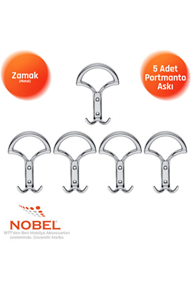Nobel Eta Portmanto Askısı, Metal Vestiyer Askısı, Krom, Duvar ve Dolap Askıl...