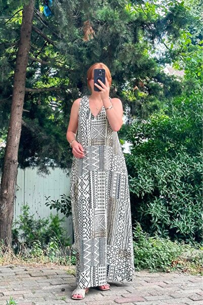 Pulli Collection Ethnic Patterned Backless Long Summer Dress