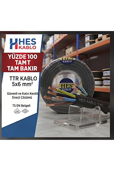 HES KABLO 5x6 TTR TSE Lİ YÜZDE 100 TAM BAKIR KALIN KABLO (1 METRE FİYATIDIR) ...