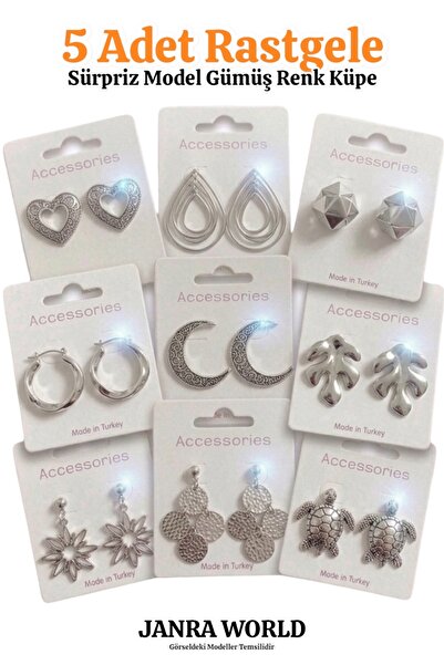JANRA WORLD 5 Pieces Random Surprise Model Earring Set - Special Gift for Lov...