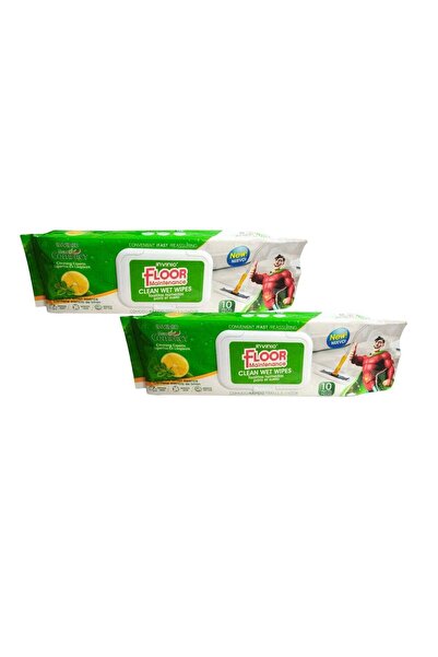 GENERIK Invinio 2 Packs of Floor-Cleaning Wet Wipes Lemon 10 Pieces in One