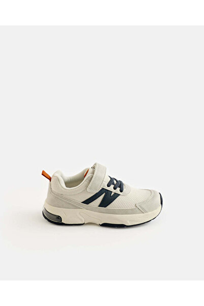 REDTAG Boy Ivory And Navy Trainer Sneakers