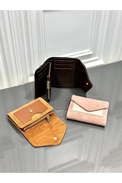 çkn sedat çakan çanta & fular & aksesuar Genuine Leather Foldable Women's Wal...
