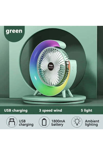hey Ανεμιστήρας Γραφείου USB, Αθόρυβος, Φωτισμός LED, Ισχυρή Ροή Αέρα, Μοντέρ...