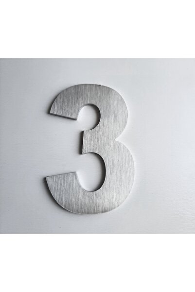 GENDEC Kapı, Daire,Bina, Numarası 8 cm No:3 fırça desen PASLANMAZ ÇELİK METAL...