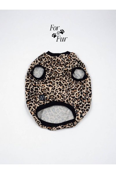 For a Fur Leopard Pattern Printed Sleeveless Extra Soft Dog T-Shirt (Sleeveless) Cat T-Shirt Dog Apparel