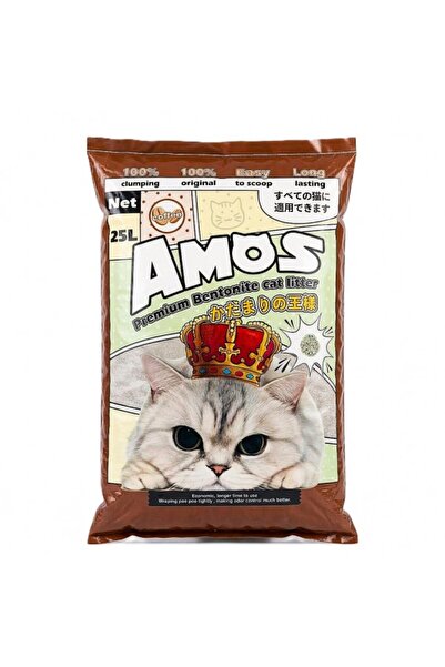 Amos Premium Bentonite Cat Litter Coffee Scented 25L (20kg) – 100% Clumping, ...