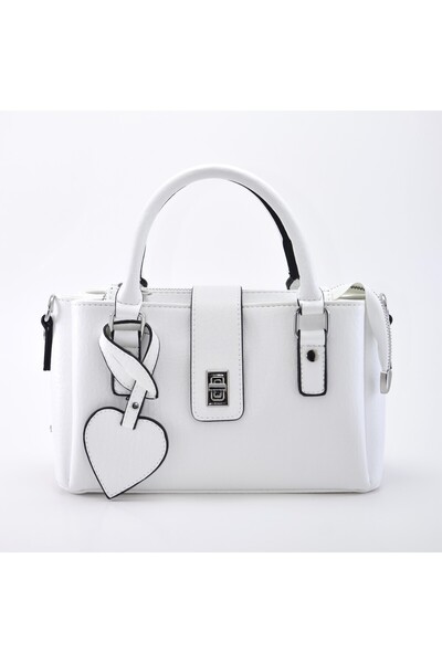 Madame Women's Handbag with Lock Detail, Shoulder Strap, Daily Bag with Heart...