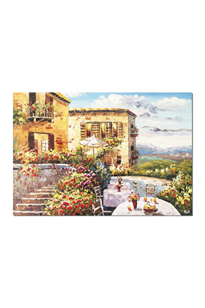 artnova Tablou pictat manual, La terasa unde ne-am cunoscut, 100x70cm ulei pe...