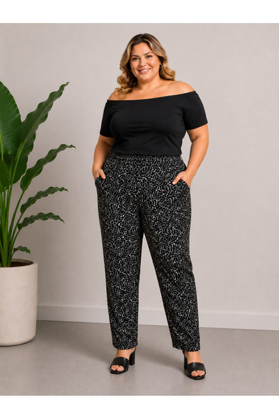 Trendline Women's Plus Size Stretchy Fabric Viscose Elastic Waist Pocket Deta...