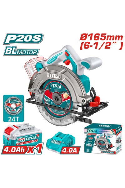 TOTAL 20V 6-1/2" Wood Saw Battery Powered One Battery and Charger