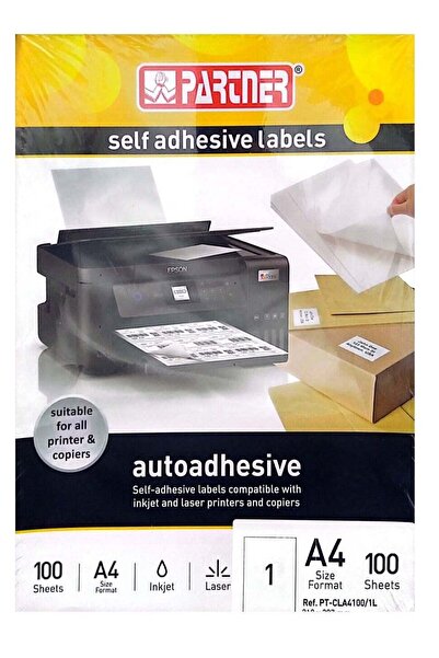 Partner 100-Piece A4 Size MultiPurpose Labels 1 Label Per Sheet