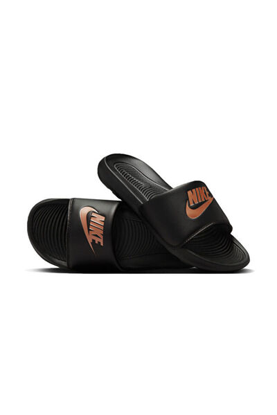 Nike Victori One İkonik Tasarım Günlük Terlik Siyah / Metalik Bronz CN9677-001