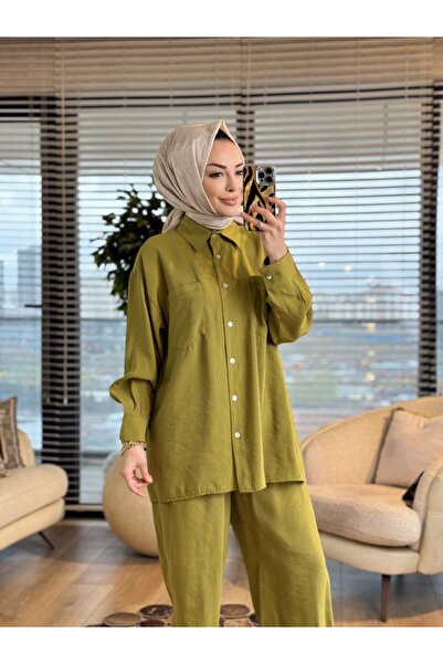 Lamazi Veil 4123 مجموعة أخضر زيتوني