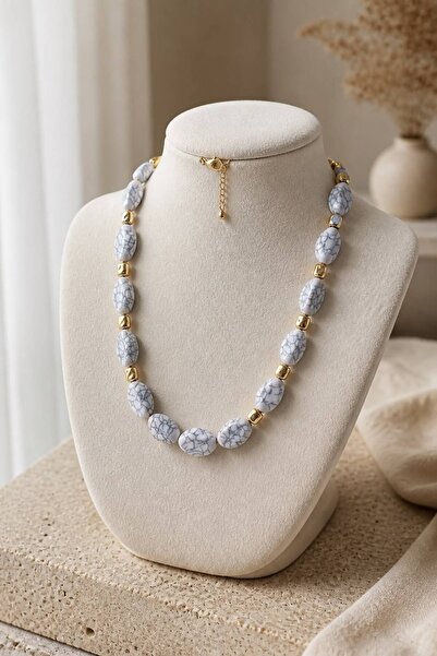 LYKOS Nuggety Textured Molten Metal Detailed Necklace - Chunky Design Necklace