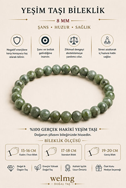 welmg Jade Stone Bracelet - Natural Stone Bracelet
