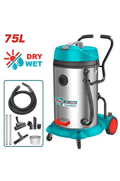 TOTAL Electric Bucket Vacuum Cleaner 2X1200W 75L Tvc24751 Total