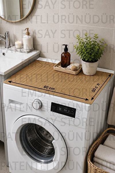 Emsay Store New Season Washing Machine Top Bamboo Mat 60X50 cm – Water Resist...