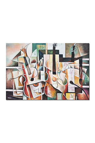 artnova Tablou cubist pictat manual, Adagio pentru vioara in G minor, 100x70c...