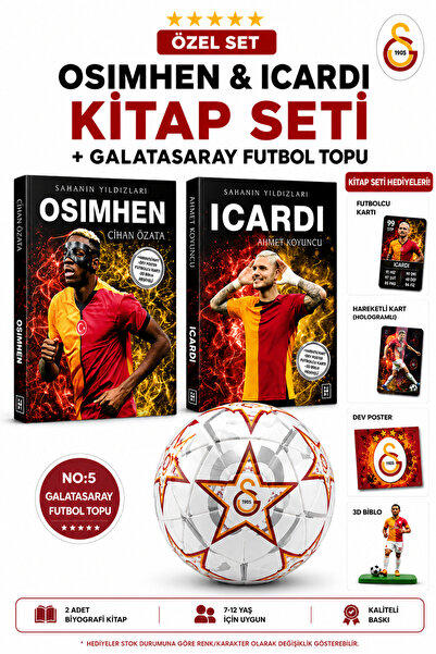 Galatasaray Osimhen ve Icardi 2’li Futbolcu Kitap Seti + No:5 Futbol Topu