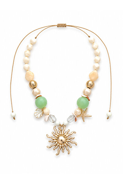 Venus Design Sun Bead Elevator Necklace